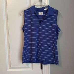 Cute purple/cornflower blue striped golf shirt